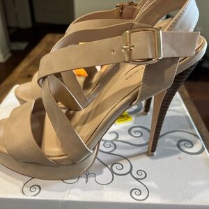 Fashion Nova Tan Strappy Heels